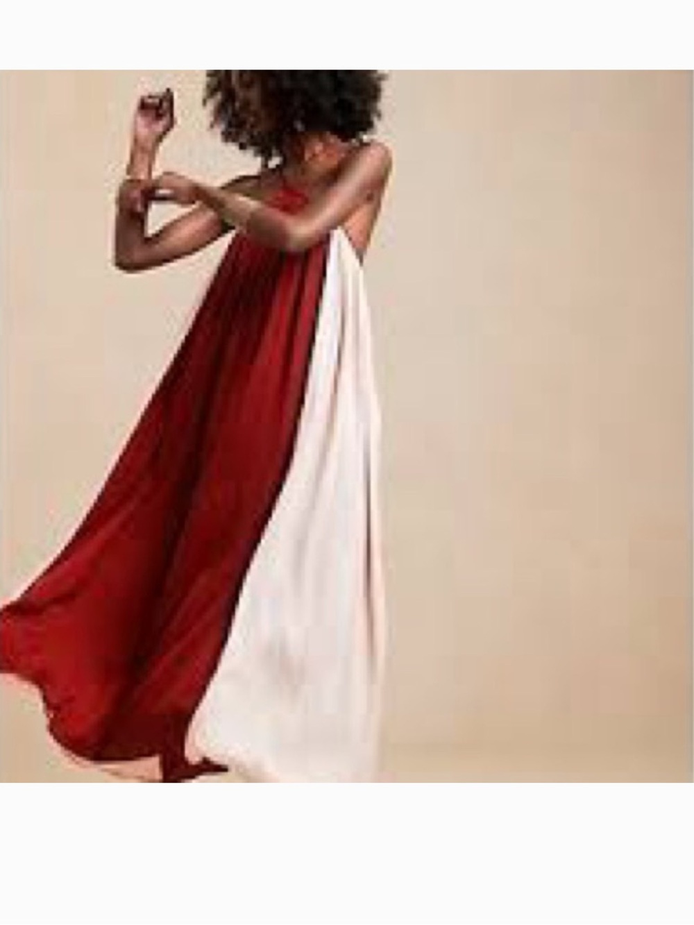 Banana Republic Factory dark red/marron and light pink Colorblock Maxi Dress